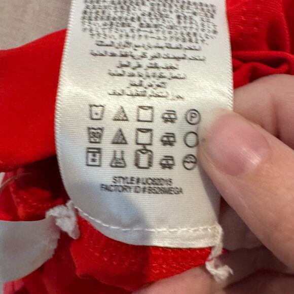 BCBGMAXAZRIA Red Long Sleeve Dress M Side Twist Gathered Front Stretch Knit - Picture 8 of 9